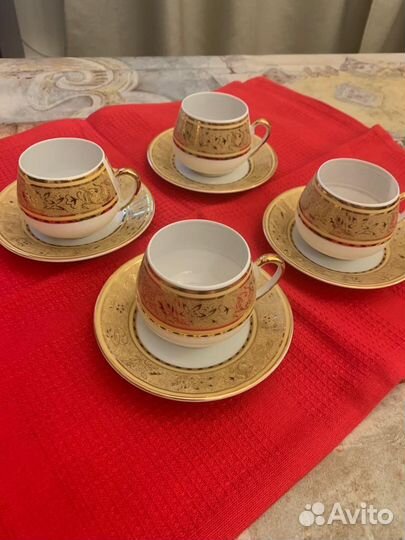4 кофейные пары чашка с блюдцем 120мл