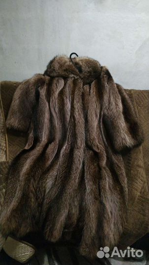 Шуба из меха енота