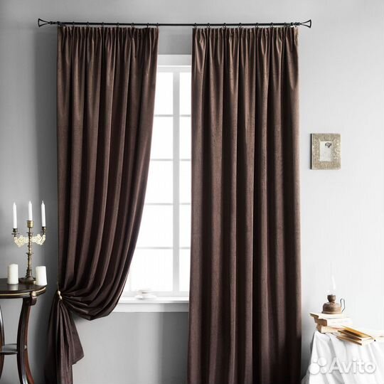 Комплект штор новый бархат 400/270 общая ширина 8м