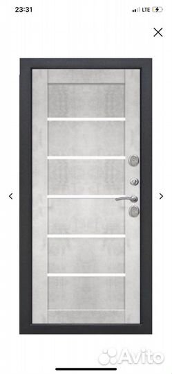 Дверь. Изотерма букле. Черный. Бетон