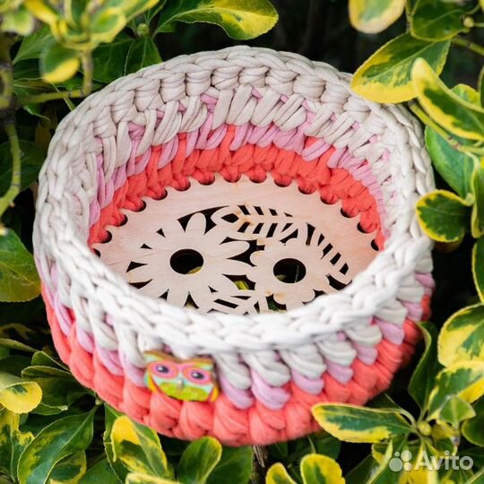 Корзина из трикотажной пряжи