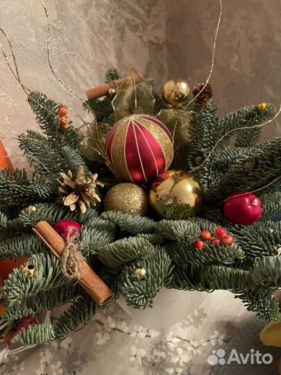 Композиция елочная на праздничный стол