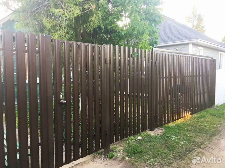 Забор из евроштакетника 30 м