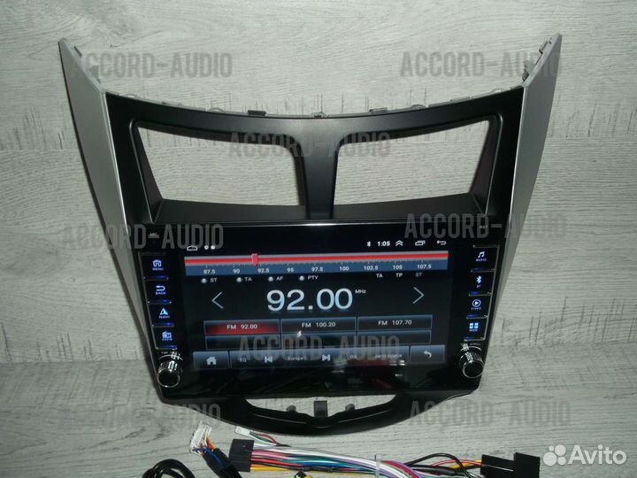 Магнитола Hyundai Solaris Android физ. кнопки GPS