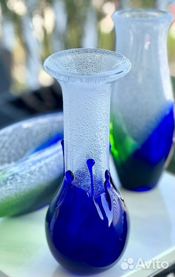 Ваза Чехословакия Цветное стекло