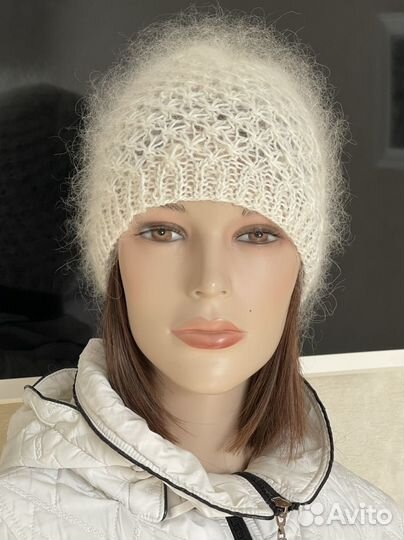 Шапки пуховые вязаные Ручная работа