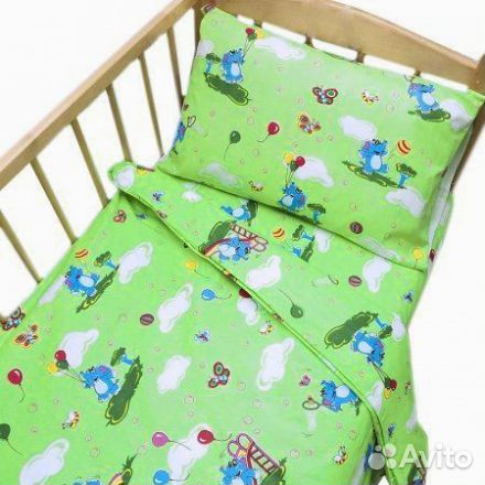 Кпб Слоненок на зеленом