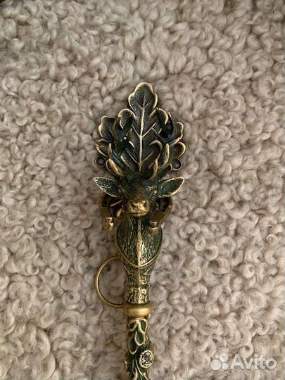 Ложка для обуви с держателем, бронза