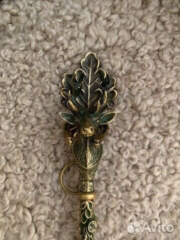 Ложка для обуви с держателем, бронза