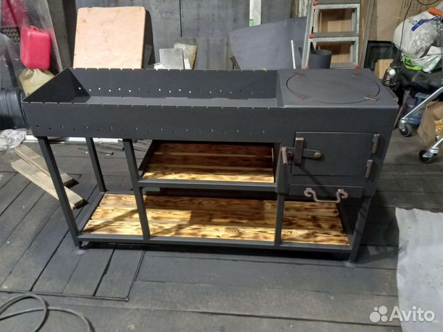 Мангал с печью под казан