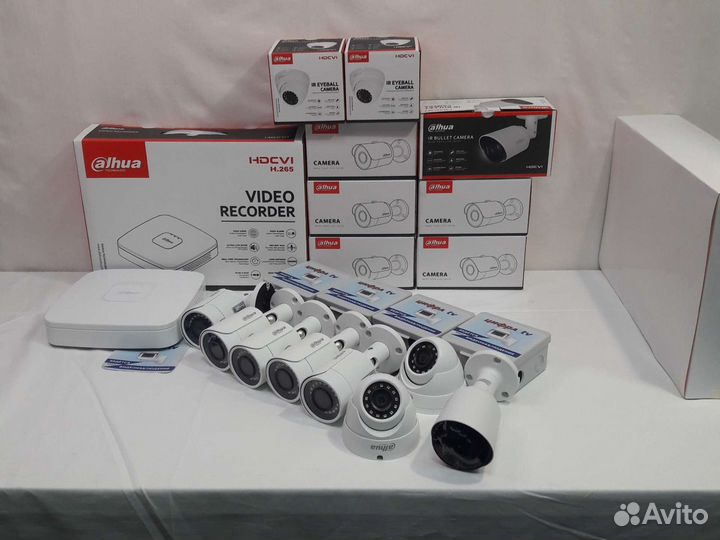 Камеры видеонаблюдения 8 шт 4Мп Dahua