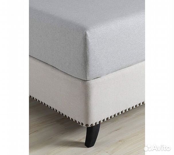 Простынь GoodNight Трикотаж 140х200х20 Серый на ре