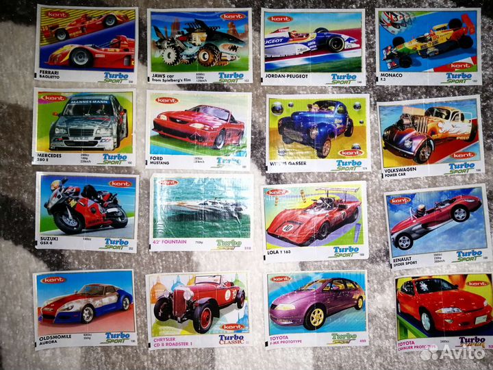 Вкладыши от жвачки turbo турбо