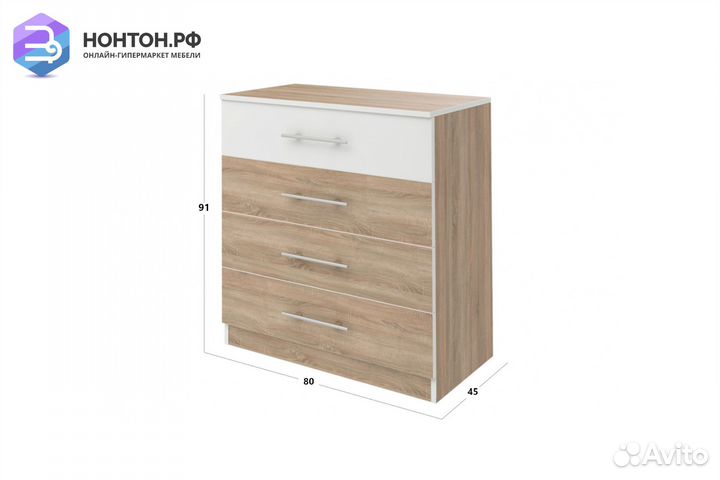 Комод Оливия дуб сонома / белый