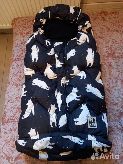 Зимний конверт в коляску leokid