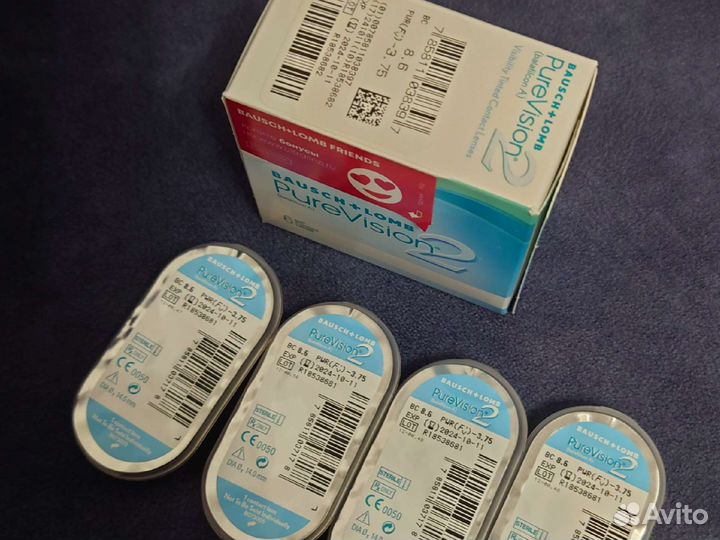 Линзы контактные Pure Vision 2 -3,75