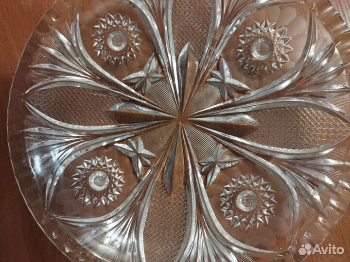 Блюдо хрустальное,богемия