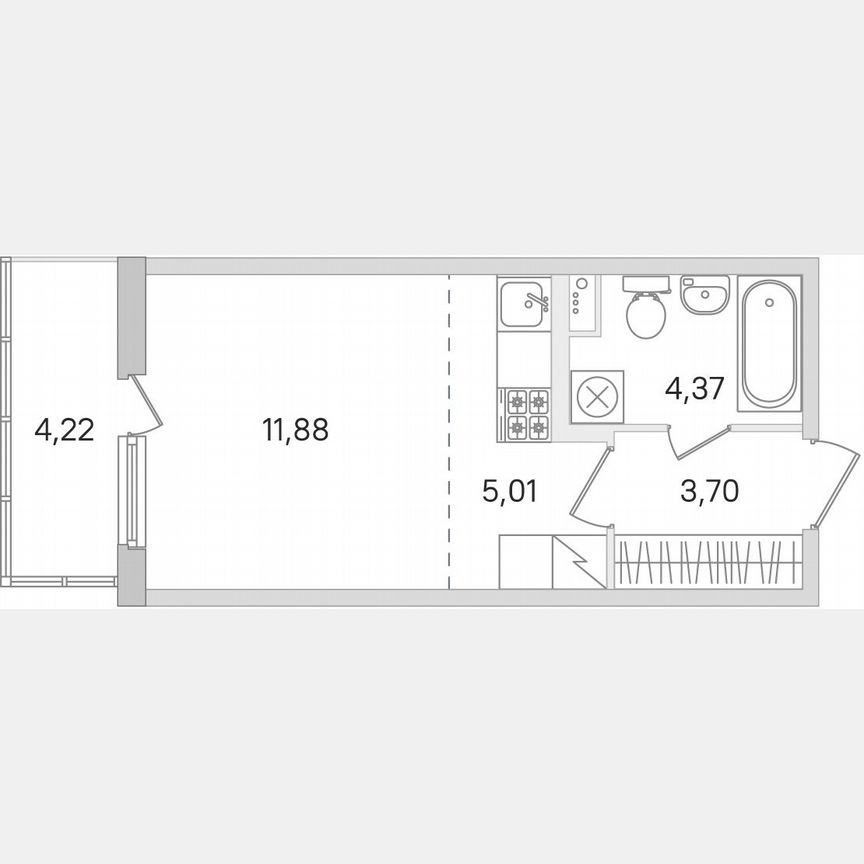 Квартира-студия, 26,2 м², 1/8 эт.