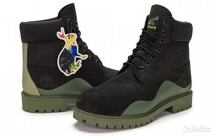 Timberland Heritage 6 Inch Waterproof Boot 'Black Nubuck With Green' (39,5)