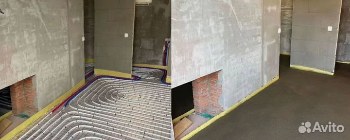 Полусухая стяжка пола за 1 день