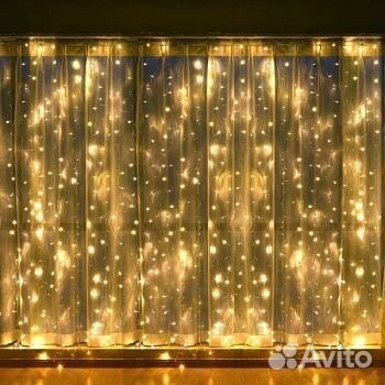 Гирлянда светодиодная Штора 3х2м теплая