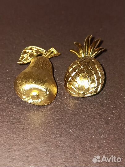 Винтажная брошь груша и ананас Trifari