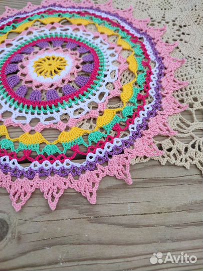 Салфетка вязанная, кружева, новая