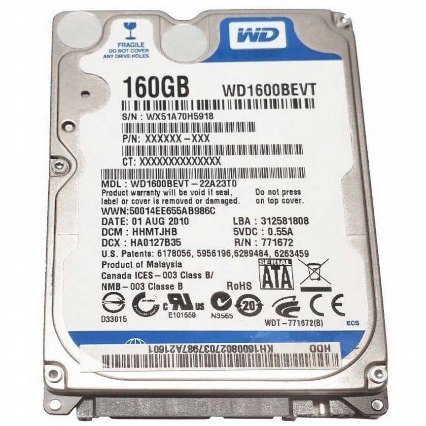 [WD1600BEVT] Жесткий Диск Western Digital 160gb 2,5" Wd1600bevt