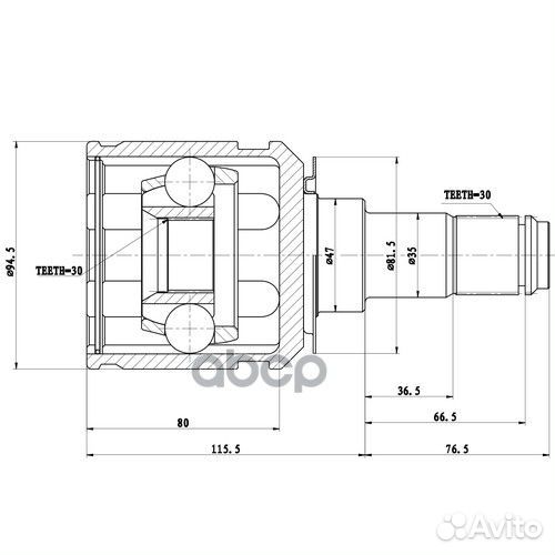 Шрус Z87502R Zikmar