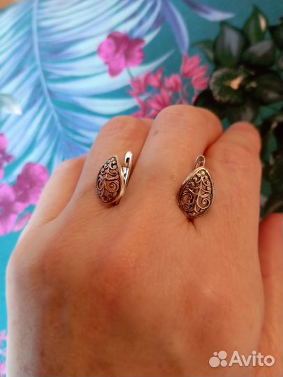 Серебряные серьги СССР