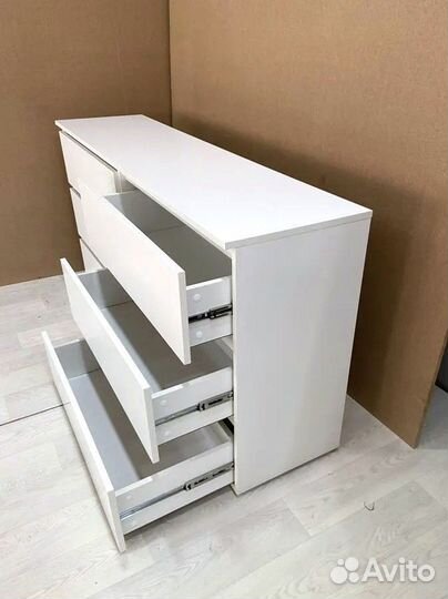 Комод 6 ящиков белый 800х1200х400 мм