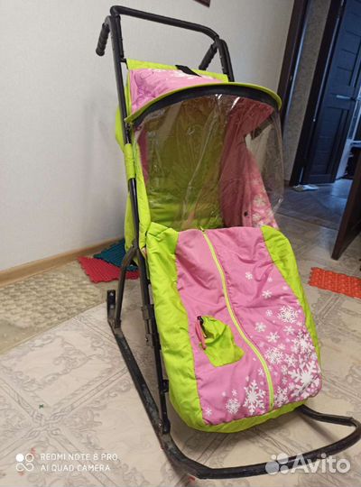 Детские санки с колесами бу