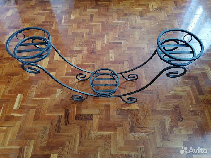 Подставка для 3 цветов напольная металл черная