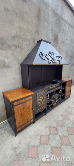 Мангал с навесом в беседку