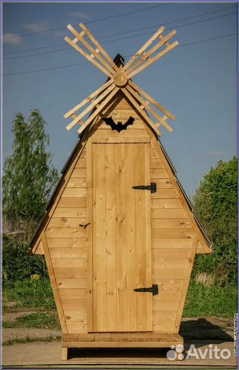 Дачный туалет деревянный с установкой шлю 410