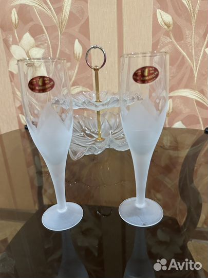 Салатник Богема, фужеры