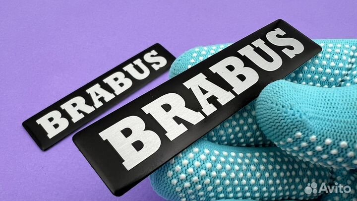 Шильдик 2 шт Brabus наклейка алюминиевая надпись