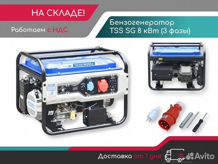 Портативный бензогенератор TSS SGG 8кВт