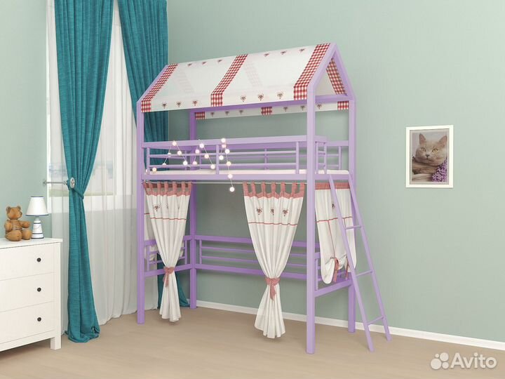 Кровать чердак Домик-4