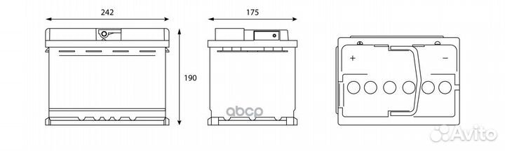 Аккумулятор Sputnik 60 Ah, 530 A, 242x175x190 п