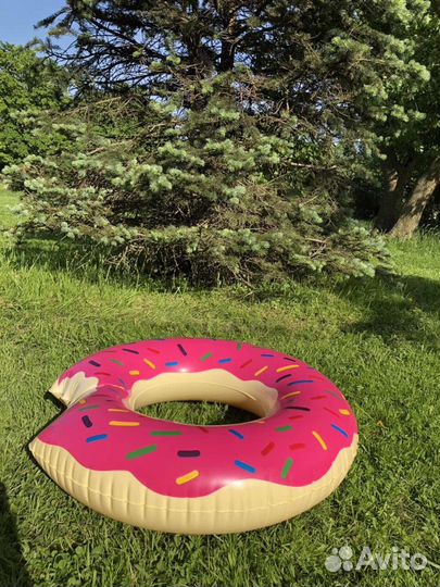 Новый Надувной круг пончик 90 см диаметр