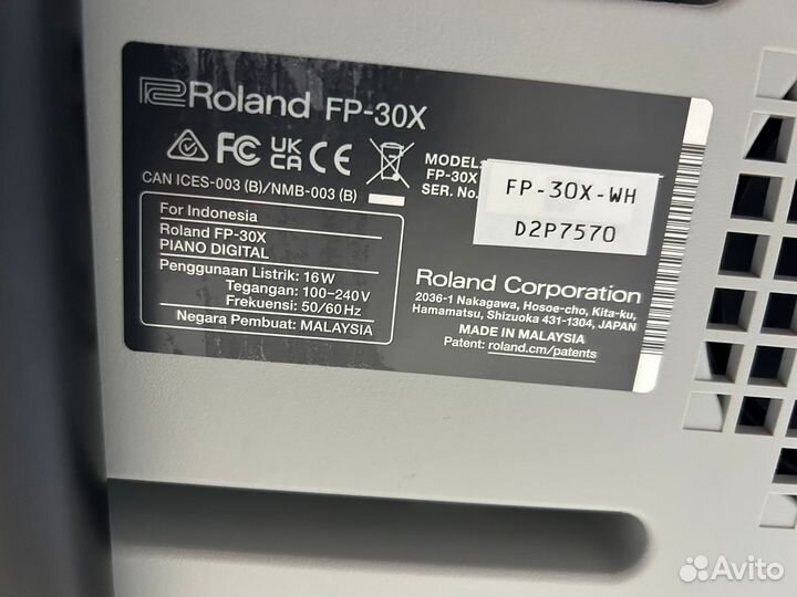 Цифровое пианино roland fp 30X