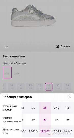Кеды Geox для девочки размер 36