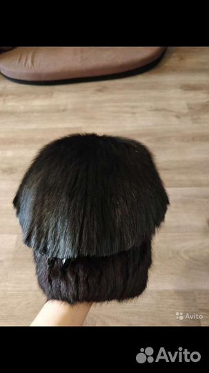 Шапка норковая вязаная женская