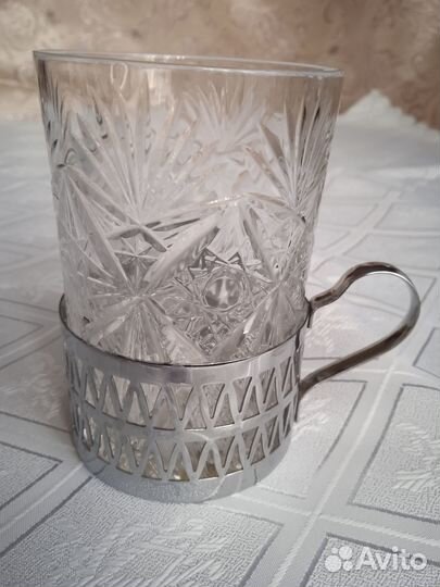 Хрустальный стакан в подстаканнике