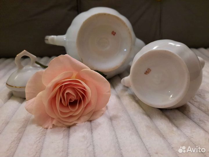 Сервиз чайный кофейный фарфоровый гдр винтаж