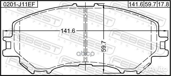 0201-J11EF колодки дисковые перед. с антискрип