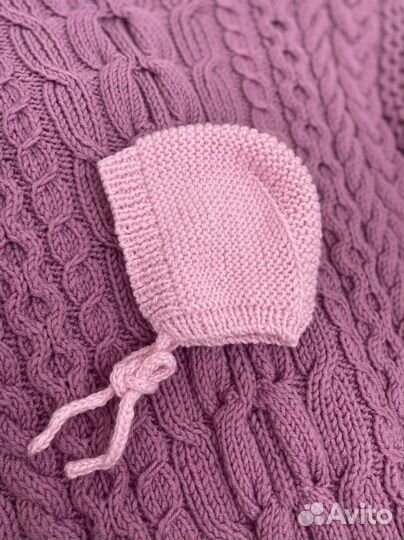 Новый Чепчик для новорожденного вязаный