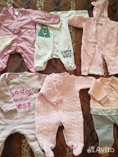 Одежда для девочки пакетом слипы 56 64
