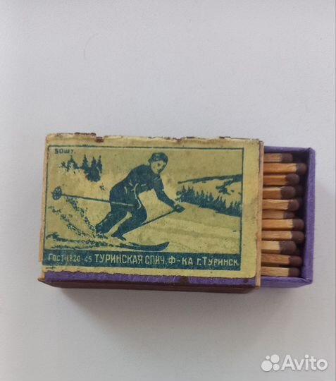 Спички СССР в деревянном коробке 1957 год